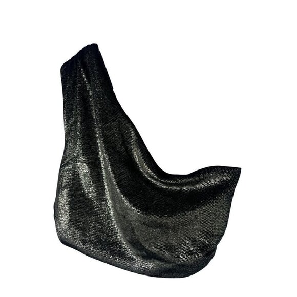 Susana Monaco Sequin BLACK, One Shoulder Crop TOP, RUCHED, TAYLOR SWIFT ERA, SM - Picture 1 of 8